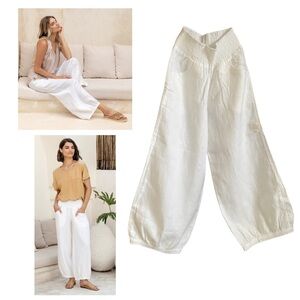Nomad The Label Sadhu French Linen Pants White Size XS AU/NZ Regular - US Size 4